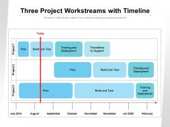 Three project workstreams with timeline