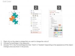 Three puzzle for business solutions analysis powerpoint slides