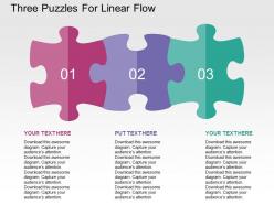 Three Puzzles For Linear Flow Flat Powerpoint Design