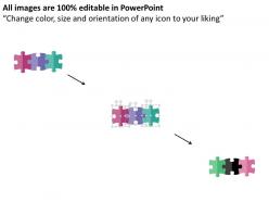 Three puzzles for linear flow flat powerpoint design