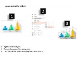 Three pyramids for data flow flat powerpoint design