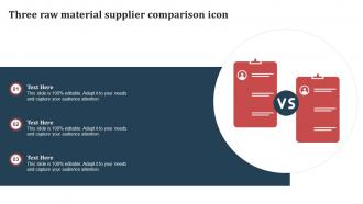 Three Raw Material Supplier Comparison Icon