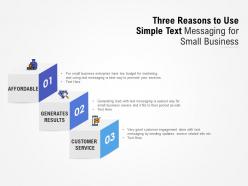 Three reasons to use simple text messaging for small business
