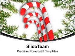 Three red candy cane on beautiful background powerpoint templates ppt backgrounds for slides 0113
