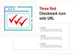 Three red checkmark icon with url