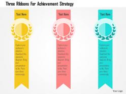 Three ribbons for achievement strategy flat powerpoint design