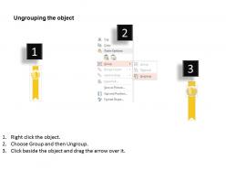 Three ribbons for achievement strategy flat powerpoint design