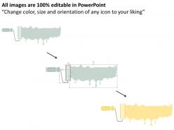 Three roller brush for data flow flat powerpoint design