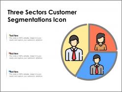 Three sectors customer segmentations icon