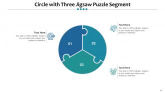 Three Segement Circle Jigsaw Puzzle Overlapping Arrow Shape Triangle