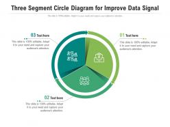 Three segment circle diagram for improve data signal infographic template