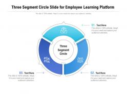 Three segment circle slide for employee learning platform infographic template