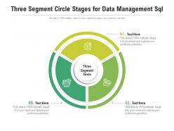 Three segment circle stages for data management sql infographic template