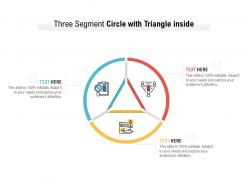Three segment circle with triangle inside