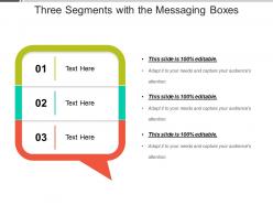 Three segments with the messaging boxes