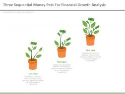 Three sequential money pots for financial growth analysis powerpoint slides
