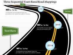 Three sequential years based road mapping powerpoint templates
