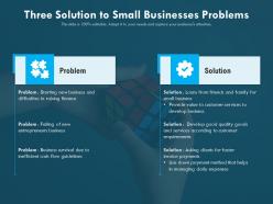 Three solution to small businesses problems
