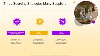 Three Sourcing Strategies Many Suppliers In Powerpoint And Google Slides Cpb