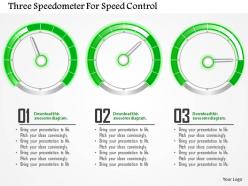 Three speedometer for speed control powerpoint template