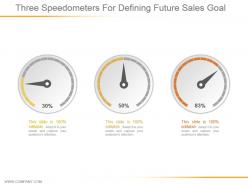 Three speedometers for defining future sales goal ppt slide examples