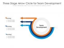 Three stage arrow circle for team development