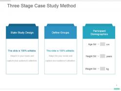 Three stage case study method powerpoint template slide