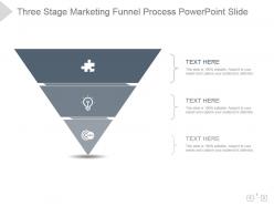 Three stage marketing funnel process powerpoint slide