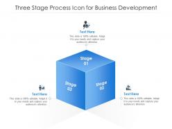 Three stage process icon for business development