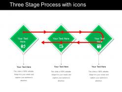 Three stage process with icons