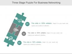 Three stage puzzle for business networking