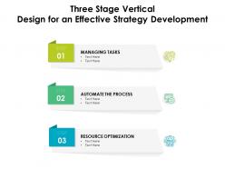 Three stage vertical design for an effective strategy development