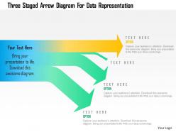 Three staged arrow diagram for data representation powerpoint template