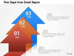 Three staged arrow growth diagram powerpoint template