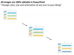 Three staged business agenda diagram flat powerpoint design