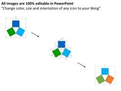 Three staged business data diagram flat powerpoint design