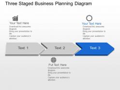 Three staged business planning diagram powerpoint template slide