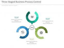 Three staged business process control diagram powerpoint slides