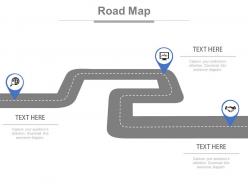 Three staged business roadmap diagram powerpoint slides