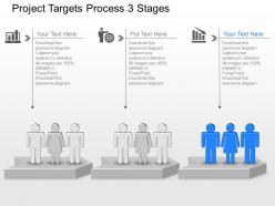 Three staged business team network indication diagram powerpoint template slide