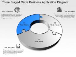 Three staged circle business application diagram powerpoint template slide