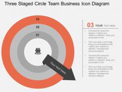 Three staged circle team business icon diagram flat powerpoint design