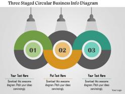Three staged circular business info diagram flat powerpoint design