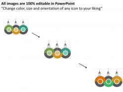 Three staged circular business info diagram flat powerpoint design