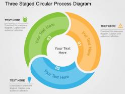 Three Staged Circular Process Diagram Flat Powerpoint Design