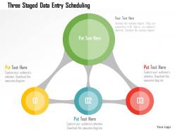 Three staged data entry scheduling flat powerpoint design