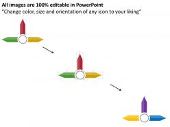 Three staged different arrows for data representation flat powerpoint design