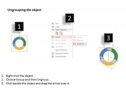 Three staged different section circle diagram flat powerpoint design