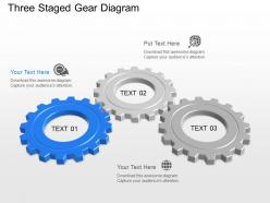 Three Staged Gear Diagram Powerpoint Template Slide