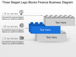 Three staged lego blocks finance business diagram powerpoint template slide